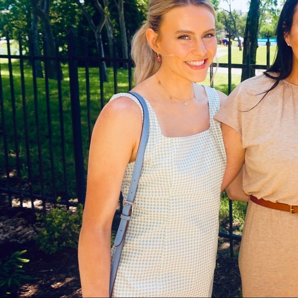 lulu’s Green & White Gingham Sleeveless Mini Dress 🌷xs - Picture 10 of 11